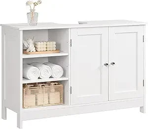 Under Sink Storage Cabinet With 2 Doors And Adjustable Shelves
