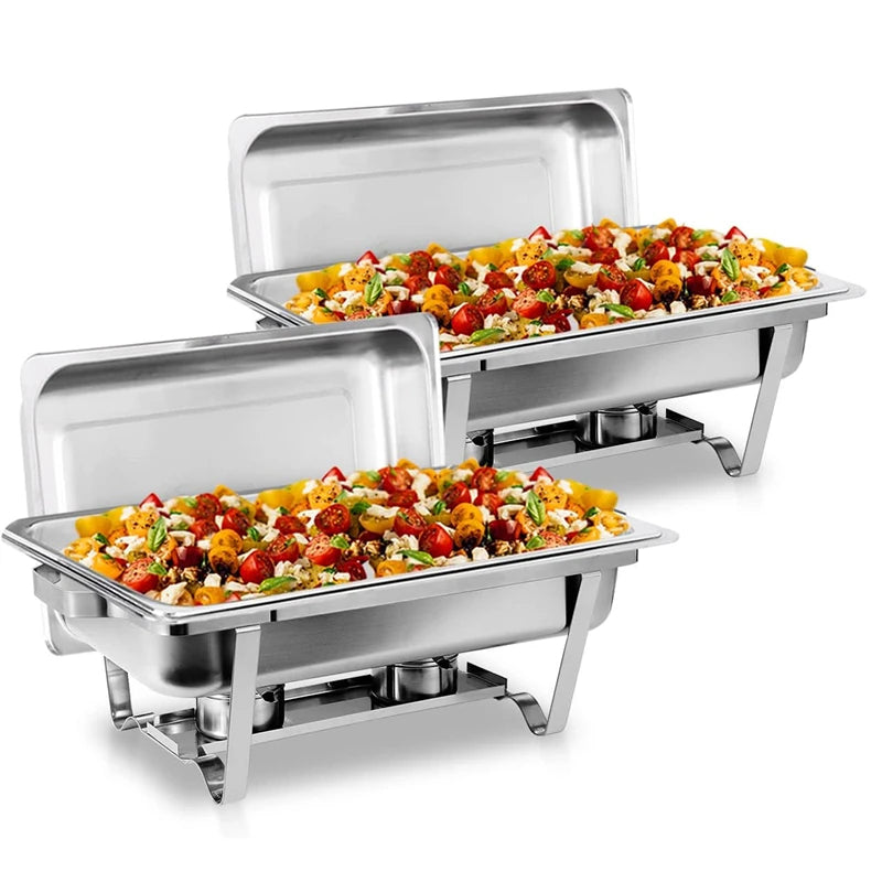 Stainless Steel Buffet Chafing Dish Set With Lids For Catering by S And B Enterprise