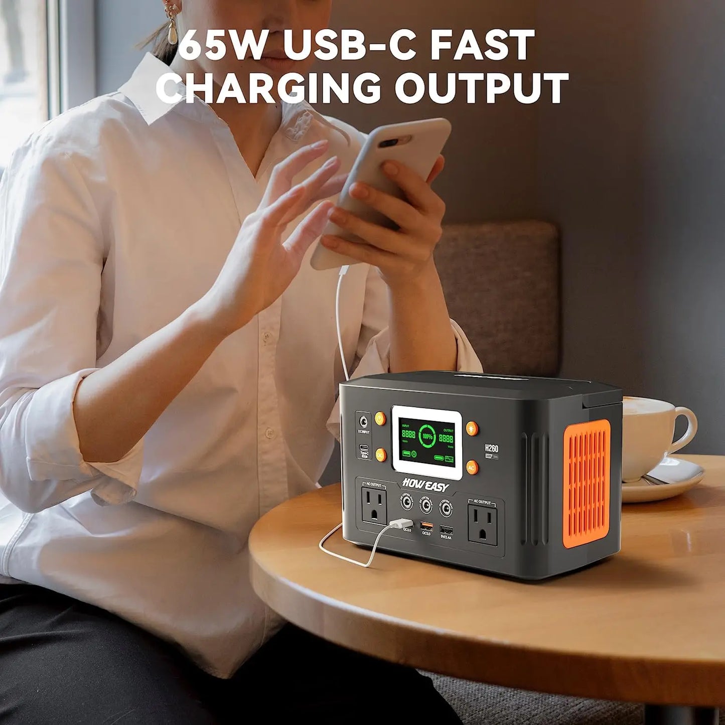 Portable Power Station 260W With 65W PD And 48000mAh Battery