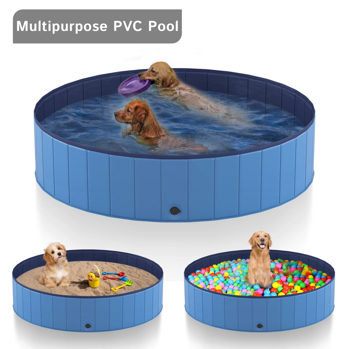 Portable Foldable Dog Pool For Pets Anti Slip Bath Tub by S And B Enterprise