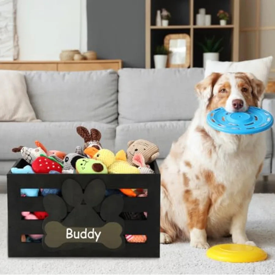 Yao Hui Huang Wooden Dog Toy Basket With Handles Storage