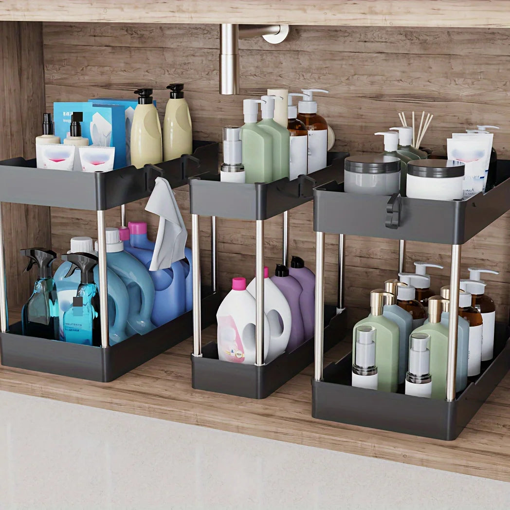 Set Of 3 Under Bathroom Sink Organizers For Cosmetics