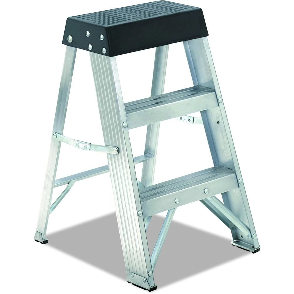 2-foot aluminum step stool by S And B Enterprise, black top, 300 lb capacity, Type IA