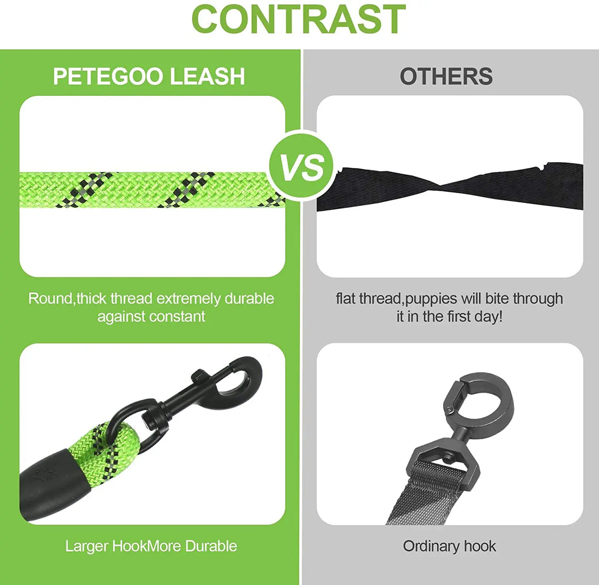 Pet Leash Reflective Strong Dog Leash 1.5M Long with Comfortable Padded Handle Heavy Duty Training Durable Nylon Rope Leashes by S And B Enterprise