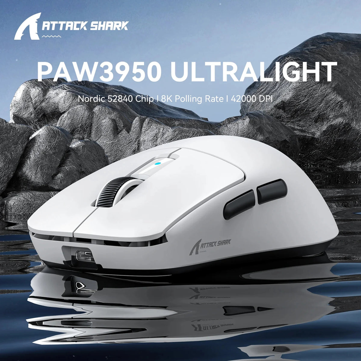 Attack Shark R6 Wireless Gaming Mouse With 8KHz Polling PAW 3950Max Sensor by S And B Enterprise