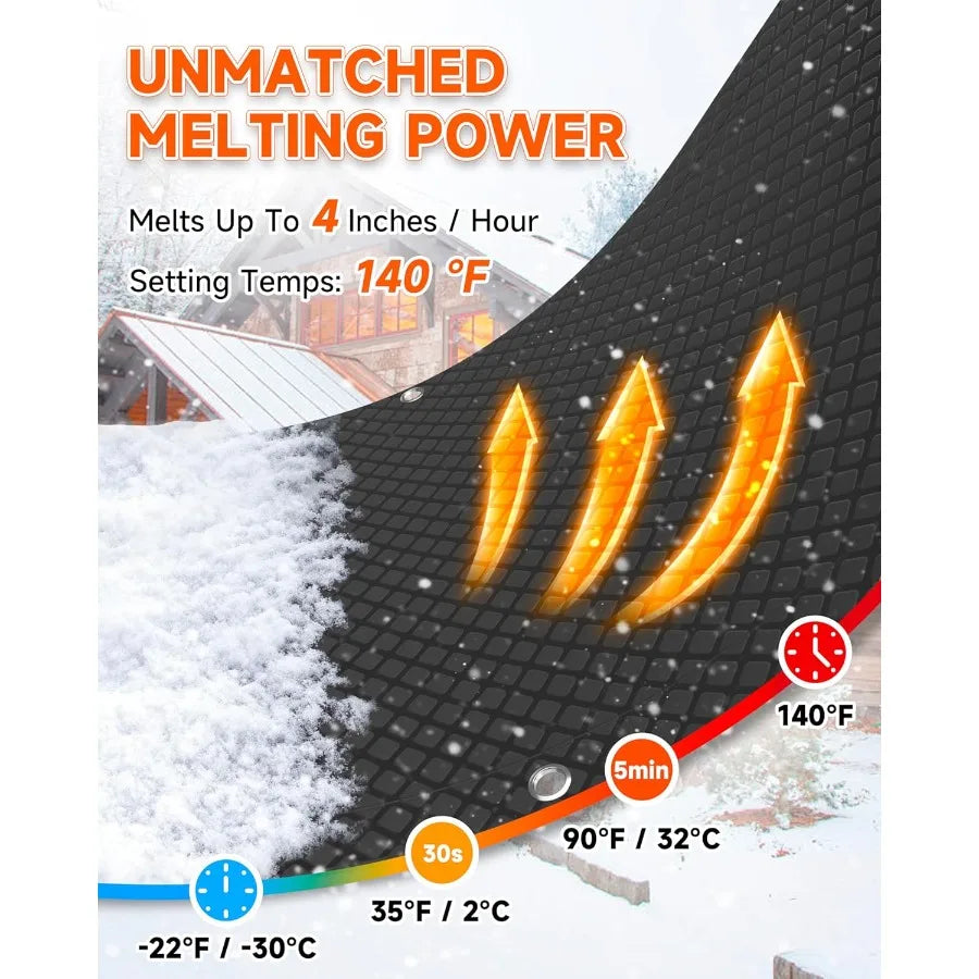 Heated snow melting mat for stairs, 10x30 in, graphene 2.0, connectable outdoor mat by S And B Enterprise