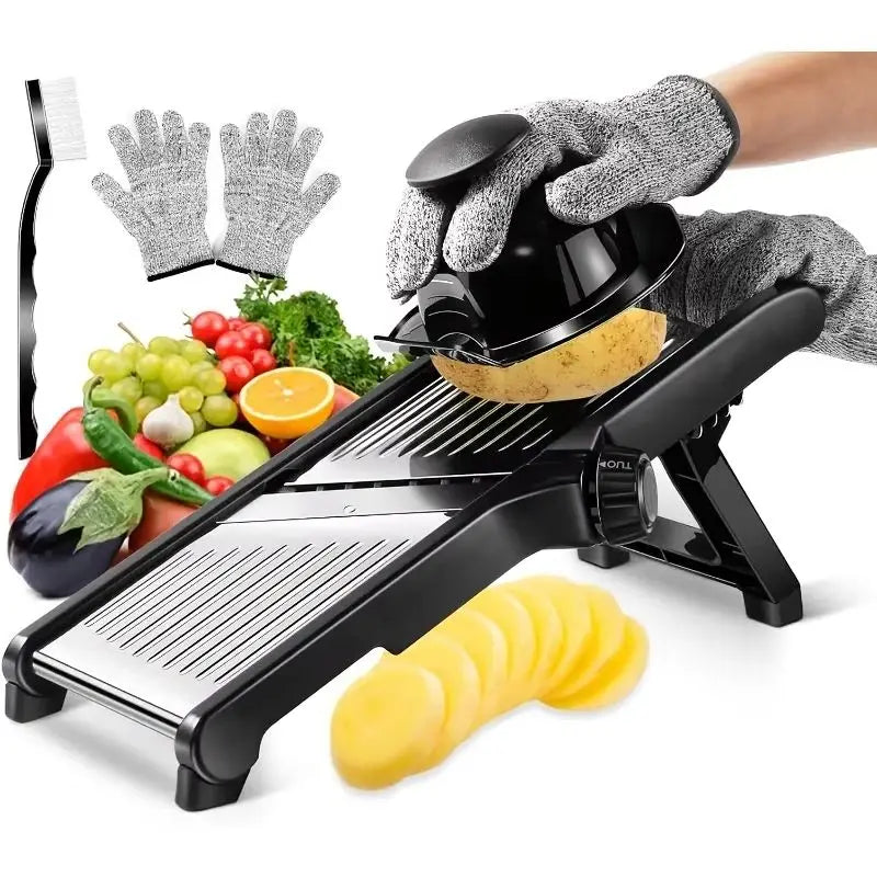 AEDG Stainless Steel Mandoline Slicer With 5 Blades by S And B Enterprise