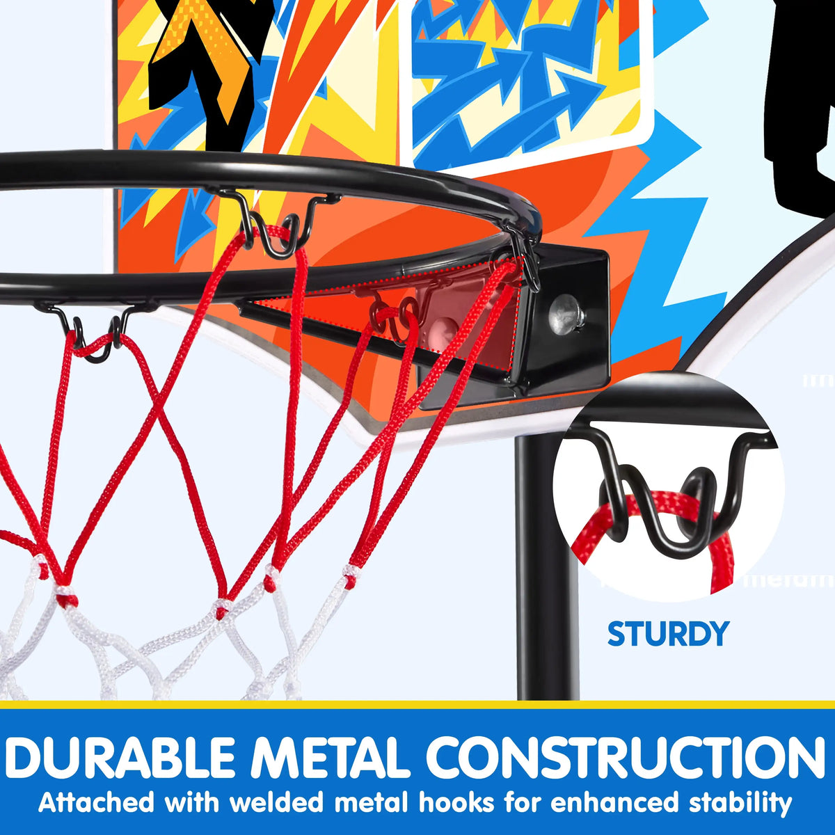Joyfy Adjustable Kids Basketball Hoop With 4 Balls by S And B Enterprise