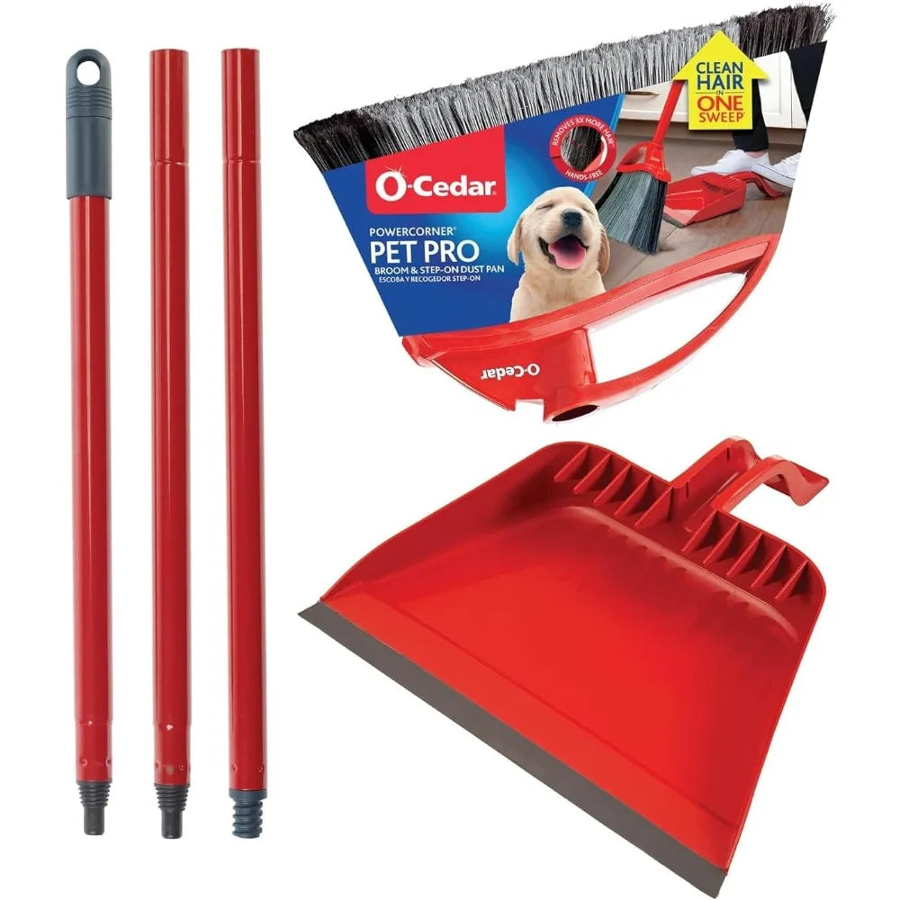 Pet Pro Broom with Step-On Dustpan | Remove 99% with One Sweep | Removes 3 Times More Pet Hair | Quiet Cleaning Tool for Cat and Dog Owners by S And B Enterprise