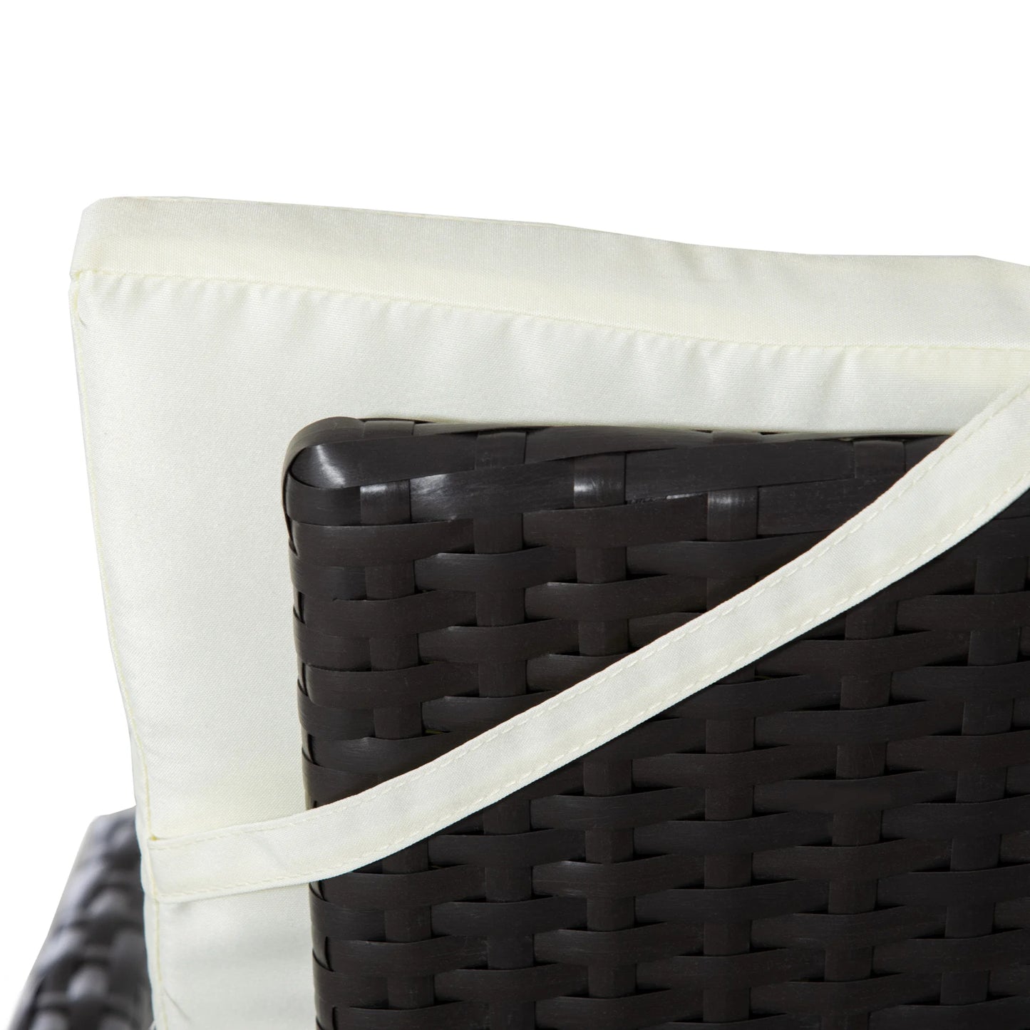 3pcs Patio Reclining Chair Set Rattan Wicker Furniture, Armchairs, Table, White by S And B Enterprise