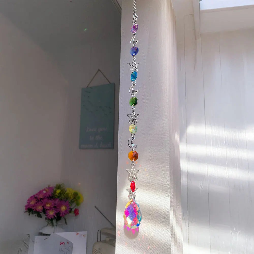 Crystal Wind Chime Rainbow Maker Sun Catcher Dream Catcher Pendant by S And B Enterprise
