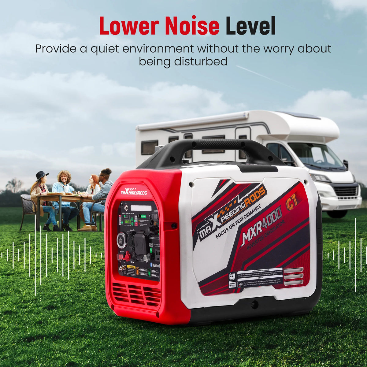 Maxpeedingrods 4KW Portable Dual Fuel Generator Inverter LPG Gas Bluetooth by S And B Enterprise