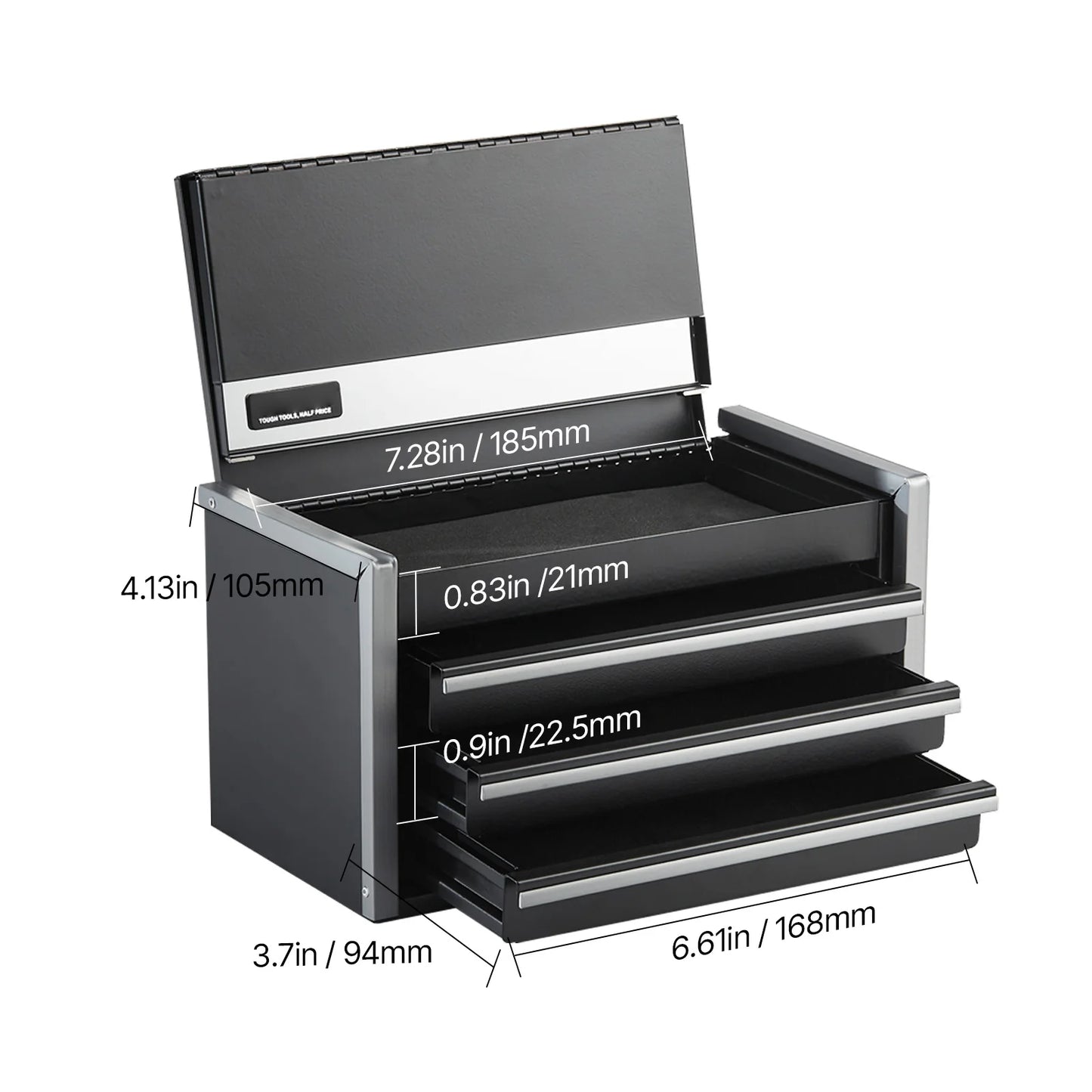 SucceBuy 3 Drawer Metal Tool Box Portable Garage Organizer