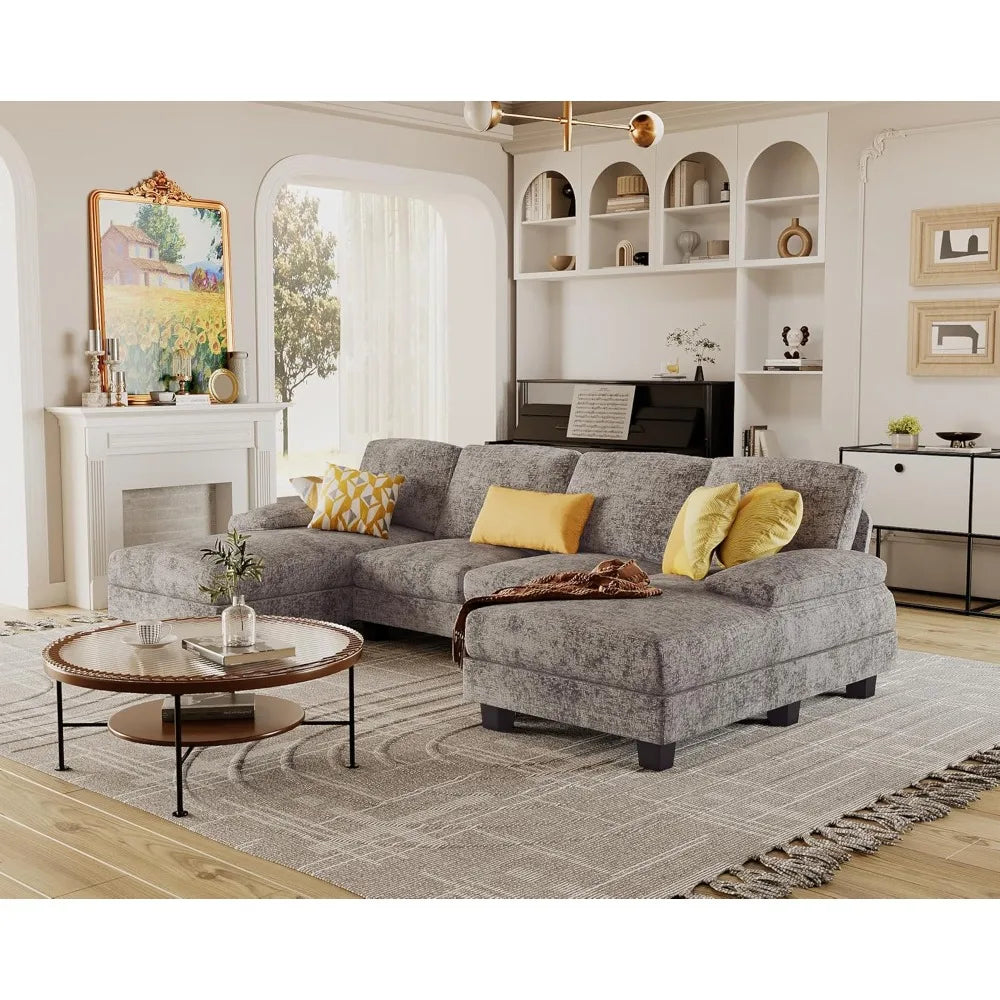U Shaped Sectional Sofa With Double Chaise Living Room Couch