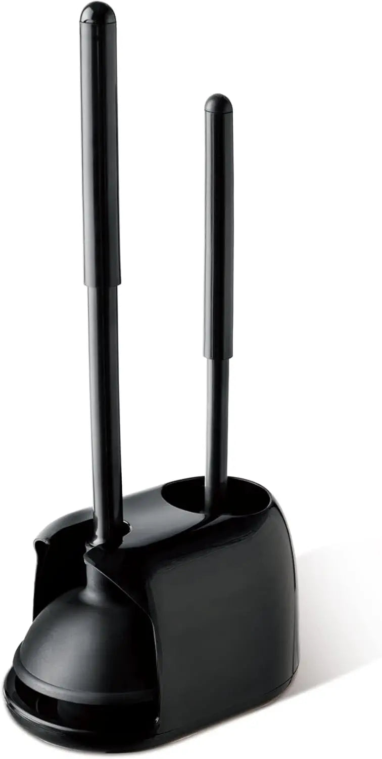 2 In 1 Toilet Brush And Plunger Set With Silicone Brush Head Strong Suction Rubber Cup Space Saving Bathroom Cleaning Tool With Storage Holder Toilet Brush Toilet Plunger Bathroom Cleaning Tools by S And B Enterprise