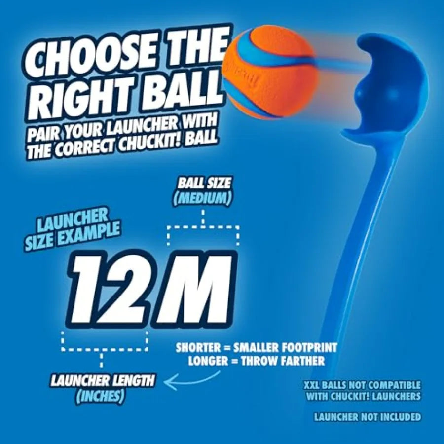Dog Ball Launcher 12M with 12" Handle Length for Medium 2.5" Dog Balls For Dogs 20-60 lb, Plastic Pet Fetch Ball Thrower, Perfe by S And B Enterprise