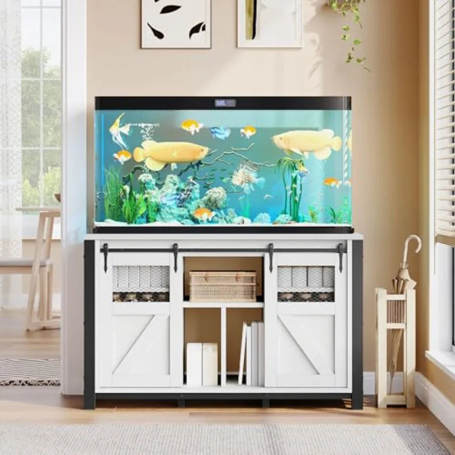 Heavy Duty Aquarium Stand With Power Outlets And Barn Door by S And B Enterprise