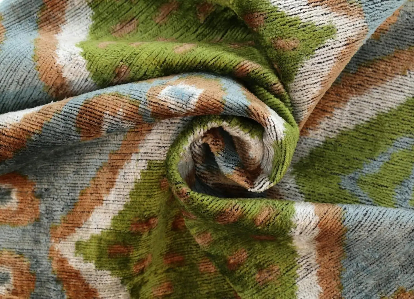 Geometric Ikat Velvet Throw Pillow With Premium Down Insert