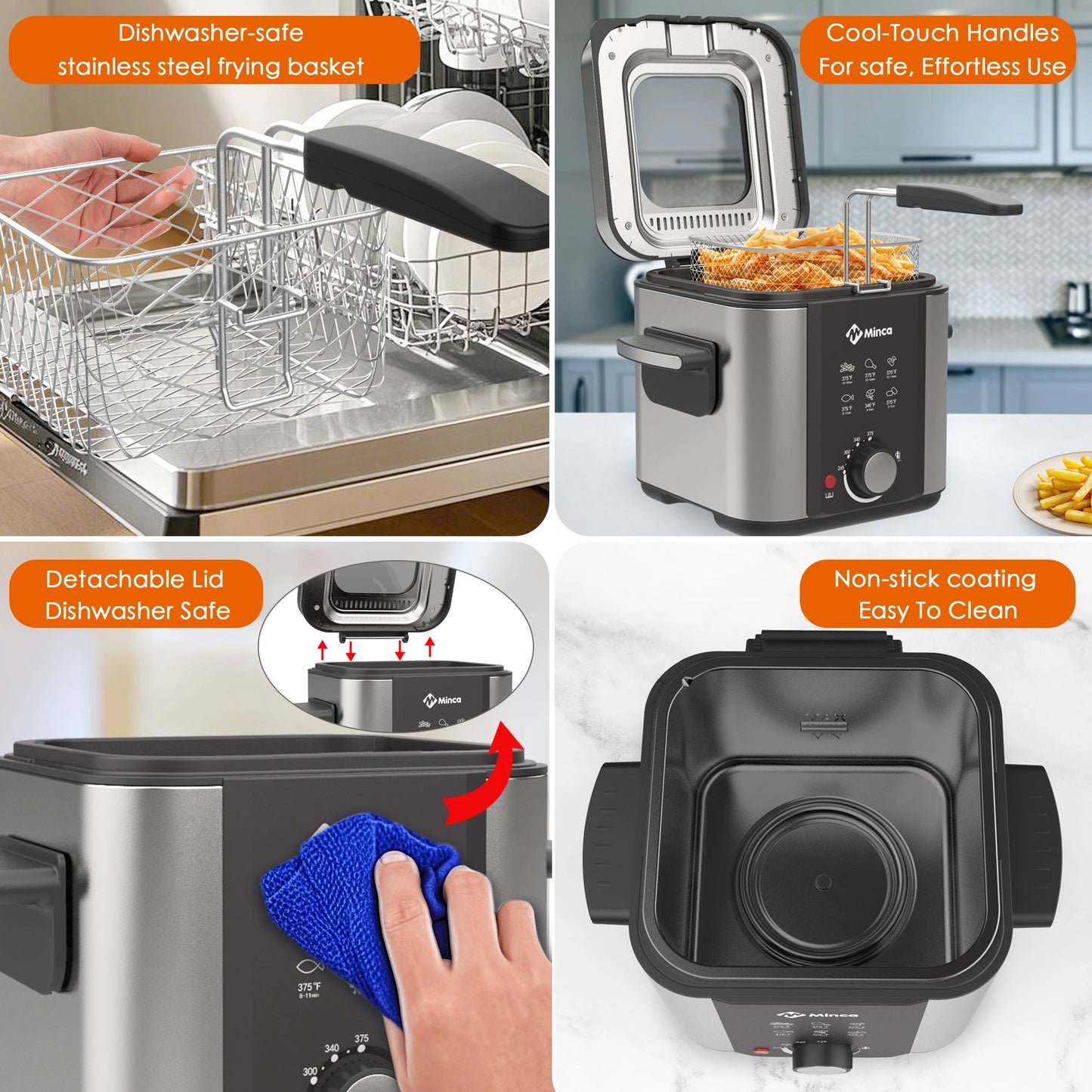 M Minca Electric Deep Fryer With Viewing Window And Adjustable Temperature by S And B Enterprise