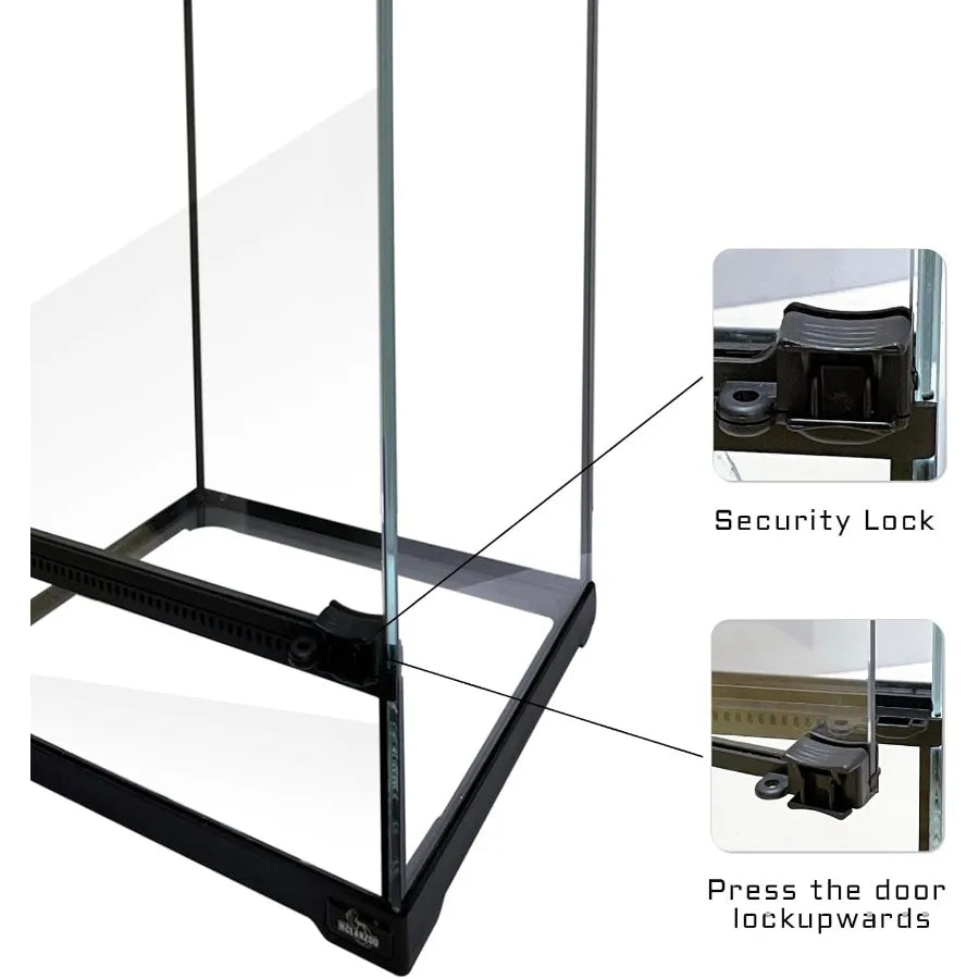 Reptile Glass Terrarium Tank With Front Opening Door