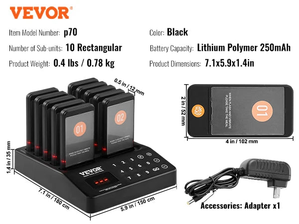 SucceBuy Restaurant Pager System With Vibration Beepers