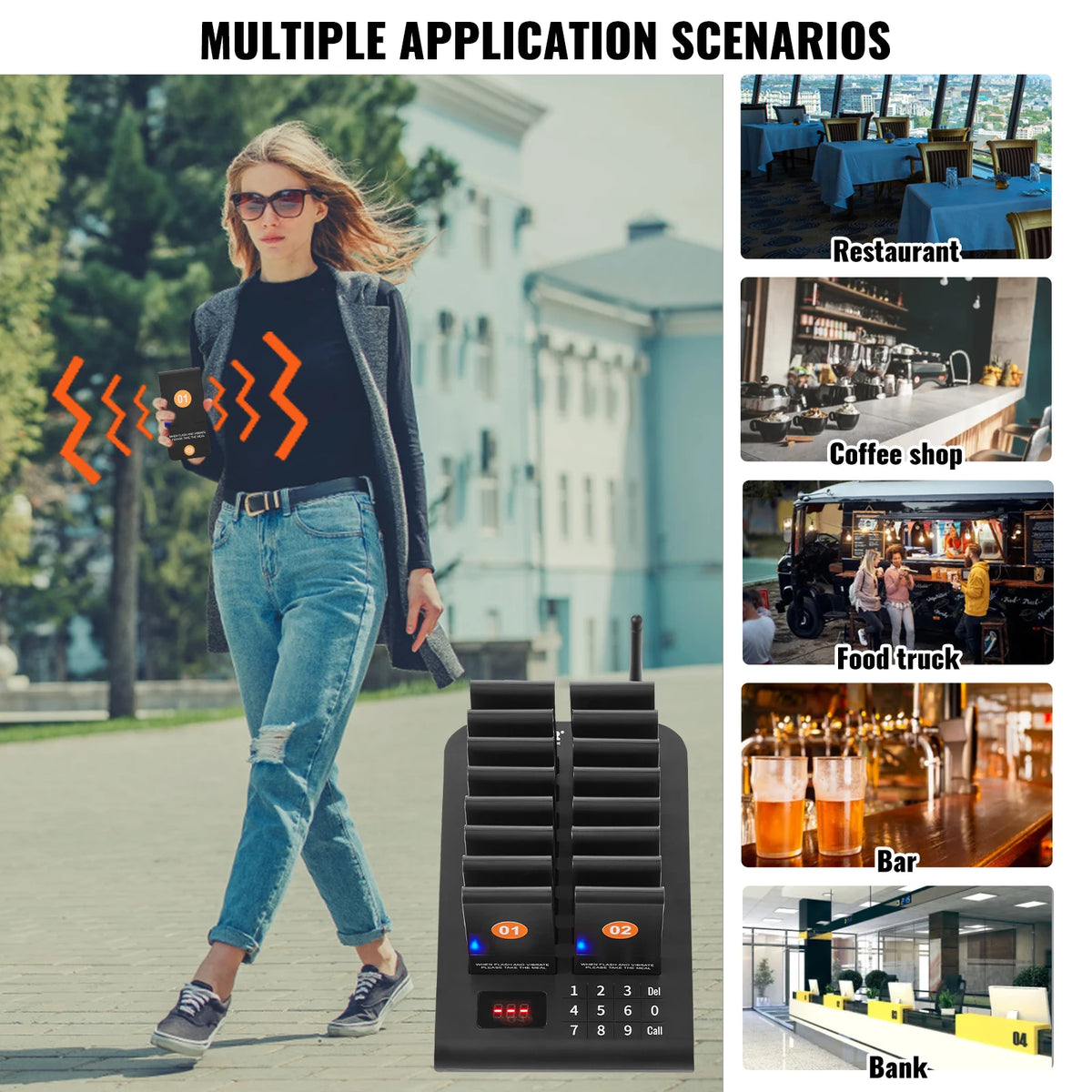 SucceBuy Restaurant Pager System With Vibration Beepers by S And B Enterprise
