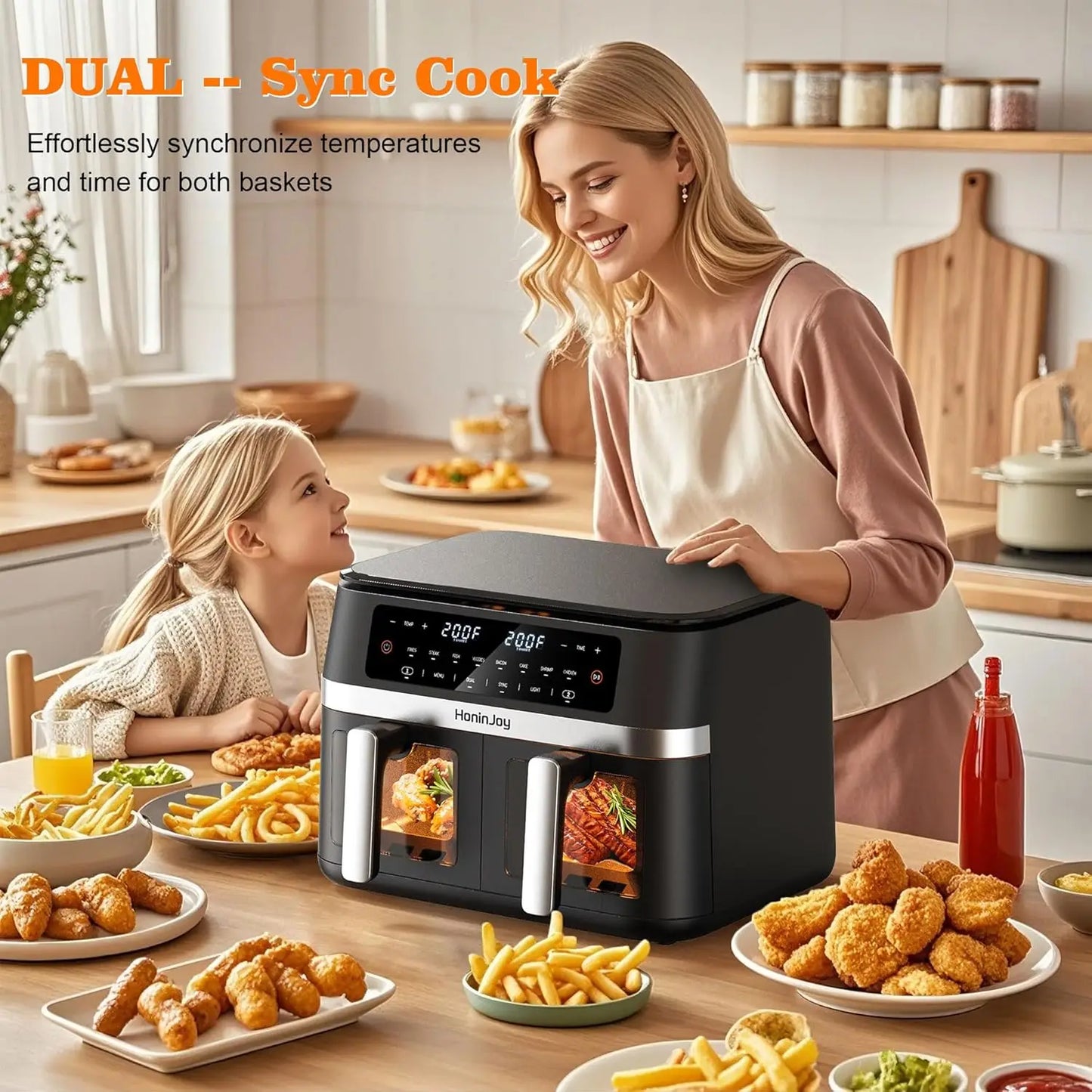 Dual Basket Air Fryer With Viewing Window And Digital Touchscreen