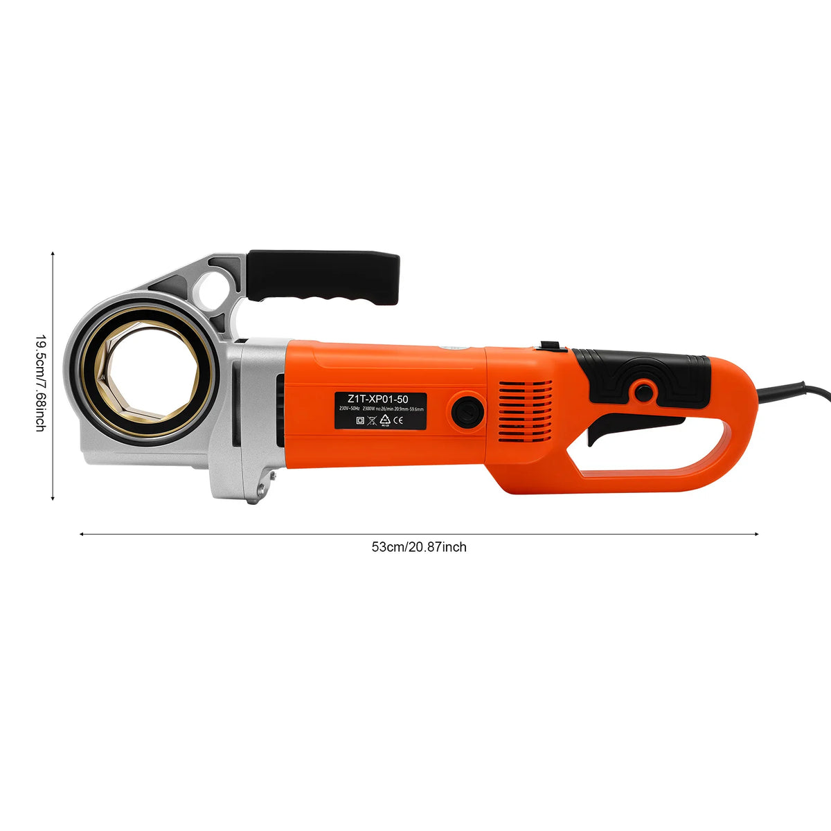 Pipe threading machine by S And B Enterprise, orange 2300W, 230V/110V, with 6 dies for 1/2 to 2 in pipe