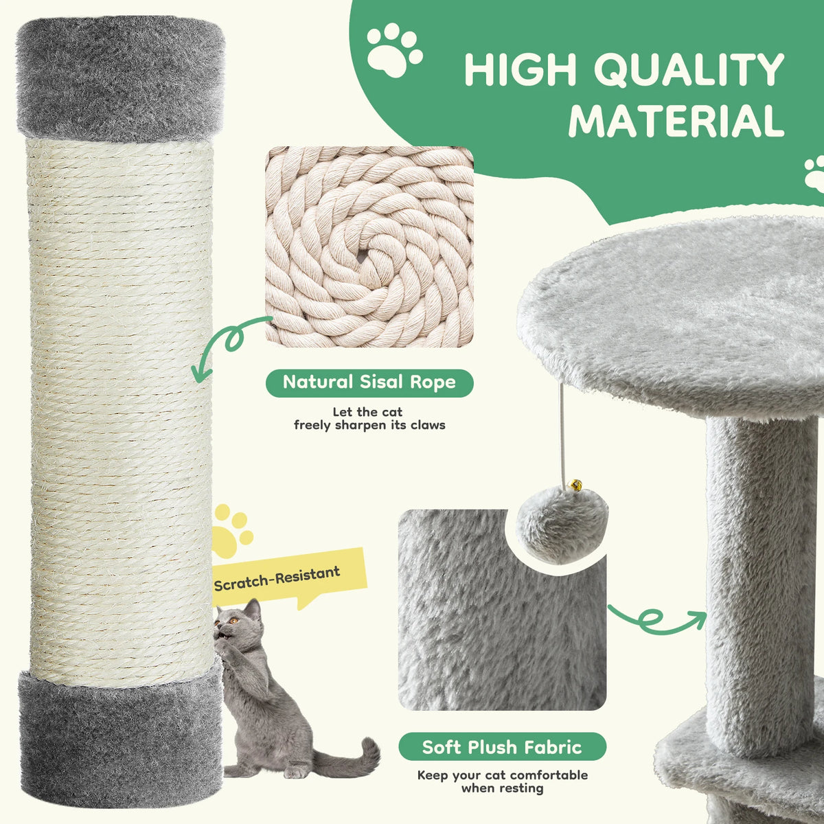JHKCN Cat Tree Tall Multi-Cat Climbing Tower Sisal Posts by S And B Enterprise