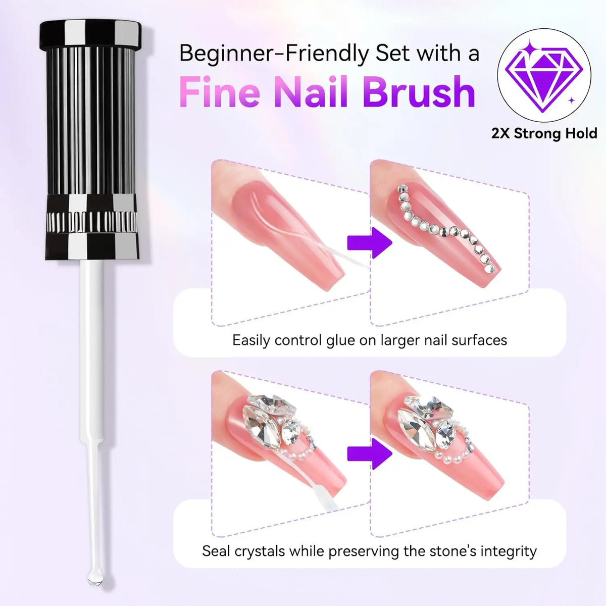 Makartt Nail Rhinestone Glue Gel With Brush Pen Tip Adhesive by S And B Enterprise