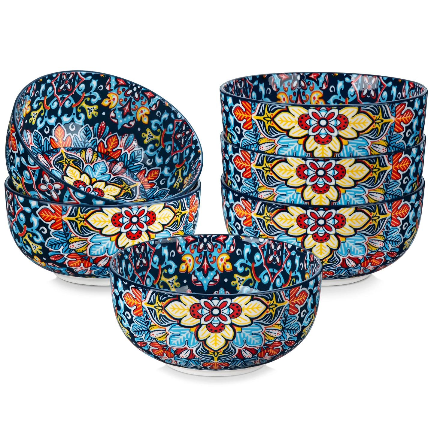 MALACASA Ceramic Bowls Set Bohemian Style Dinnerware