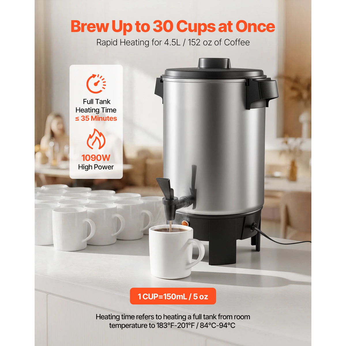 SucceBuy Commercial Coffee Urn Hot Beverage Dispenser with Dripless Faucet Quick-Brewing Coffee Maker for Catering, Party by S And B Enterprise