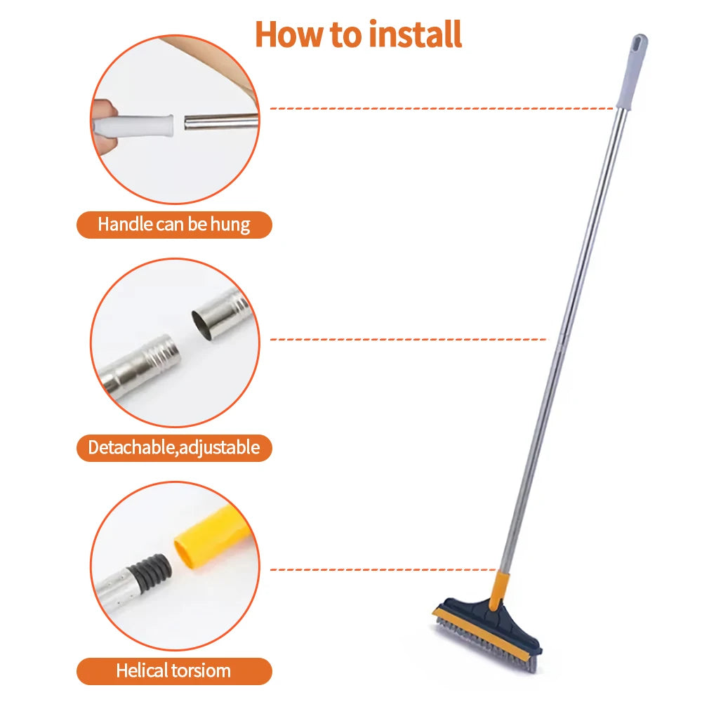 3 In 1 Cleaning Brush With Long Handle Rotating Head