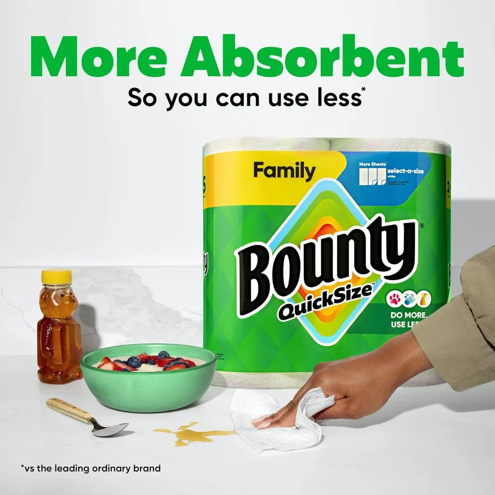 Bounty QuickSize paper towels, white, 16 family rolls (40 regular rolls)