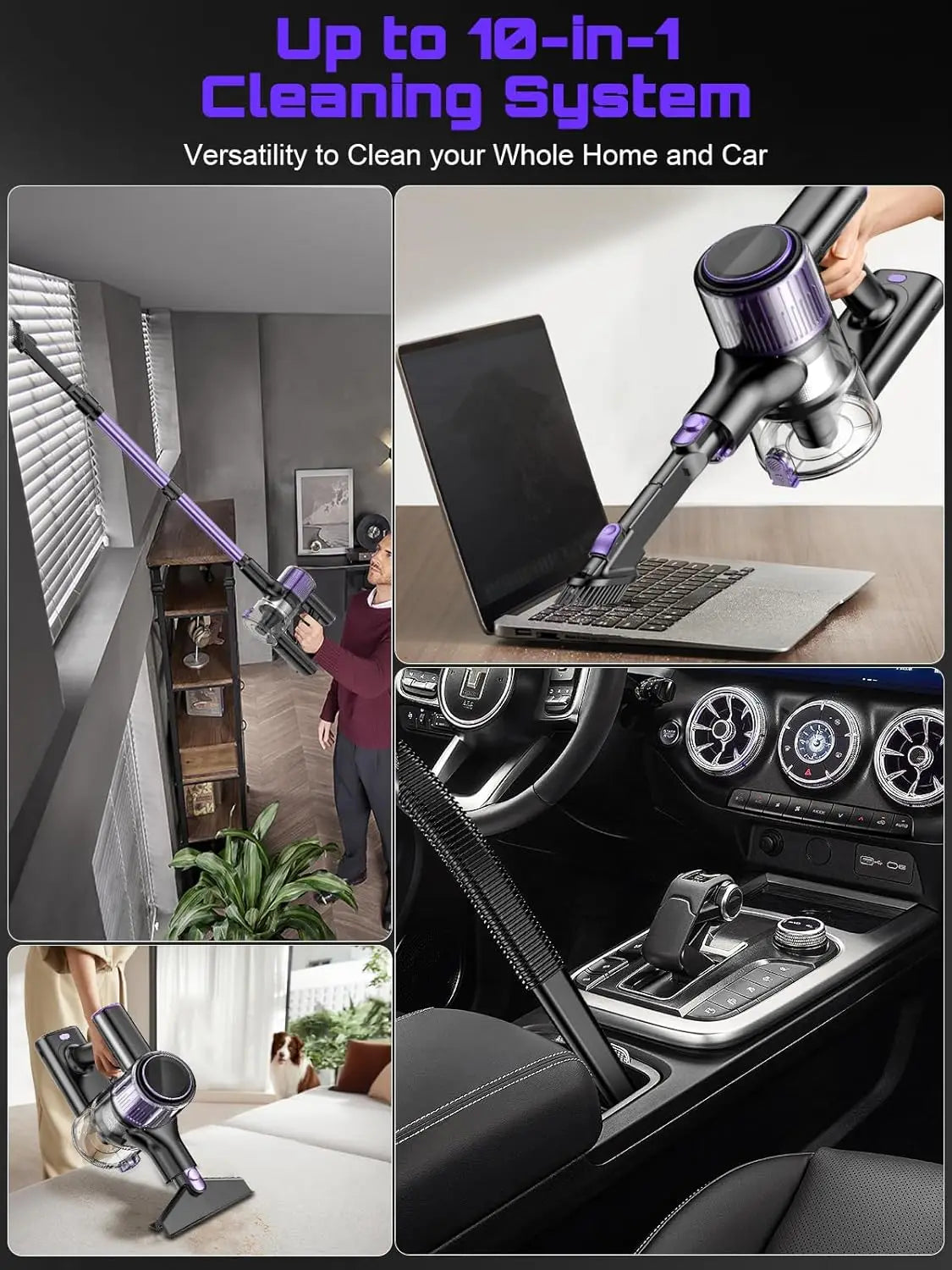 SUXIANGVACC Cordless Vacuum Cleaner 55Kpa 500W 45min 10 In 1 by S And B Enterprise