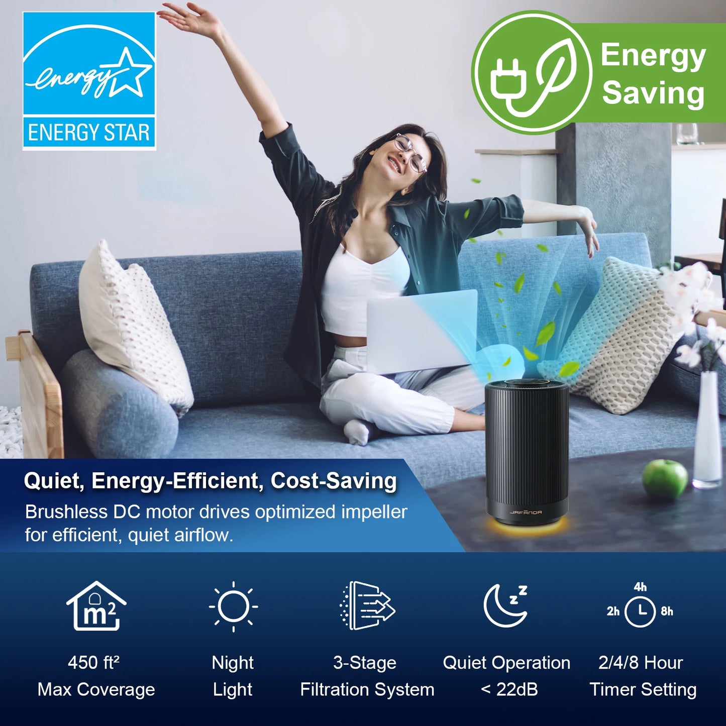 Jafanda True HEPA 13 Air Purifier For Home Bedroom