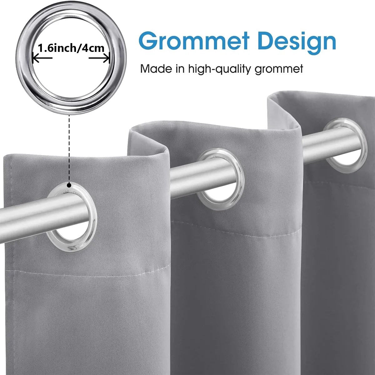 NONECN Blackout Curtains 4 Pack Heat Insulated Grommet For Bedroom Living Room by S And B Enterprise