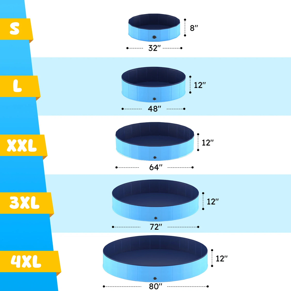 Portable Foldable Dog Pool For Pets Anti Slip Bath Tub by S And B Enterprise