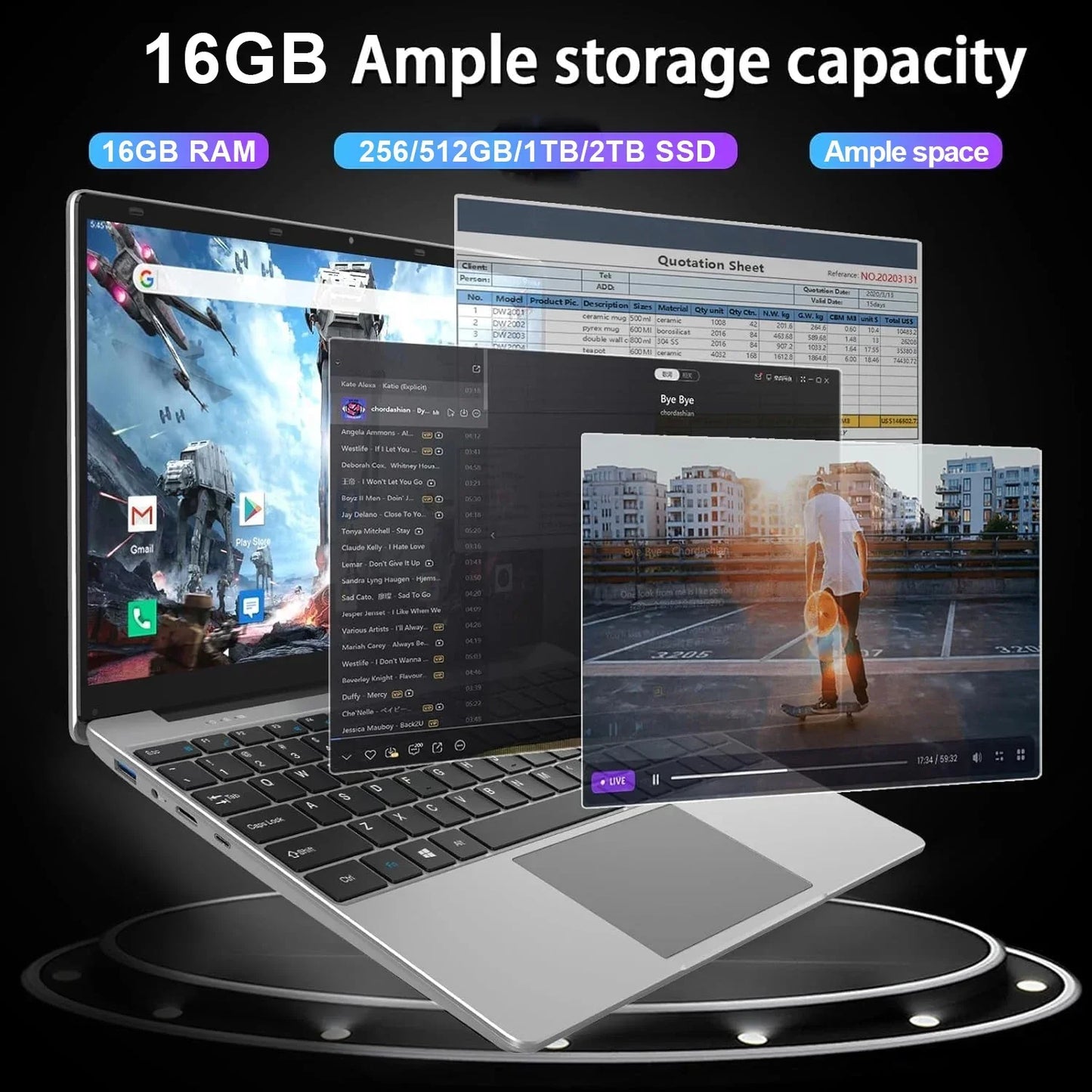Core i9-10980 Office Laptop by S And B Enterprise, 16GB RAM, 1TB/2TB SSD, 1080p FHD, fingerprint unlock