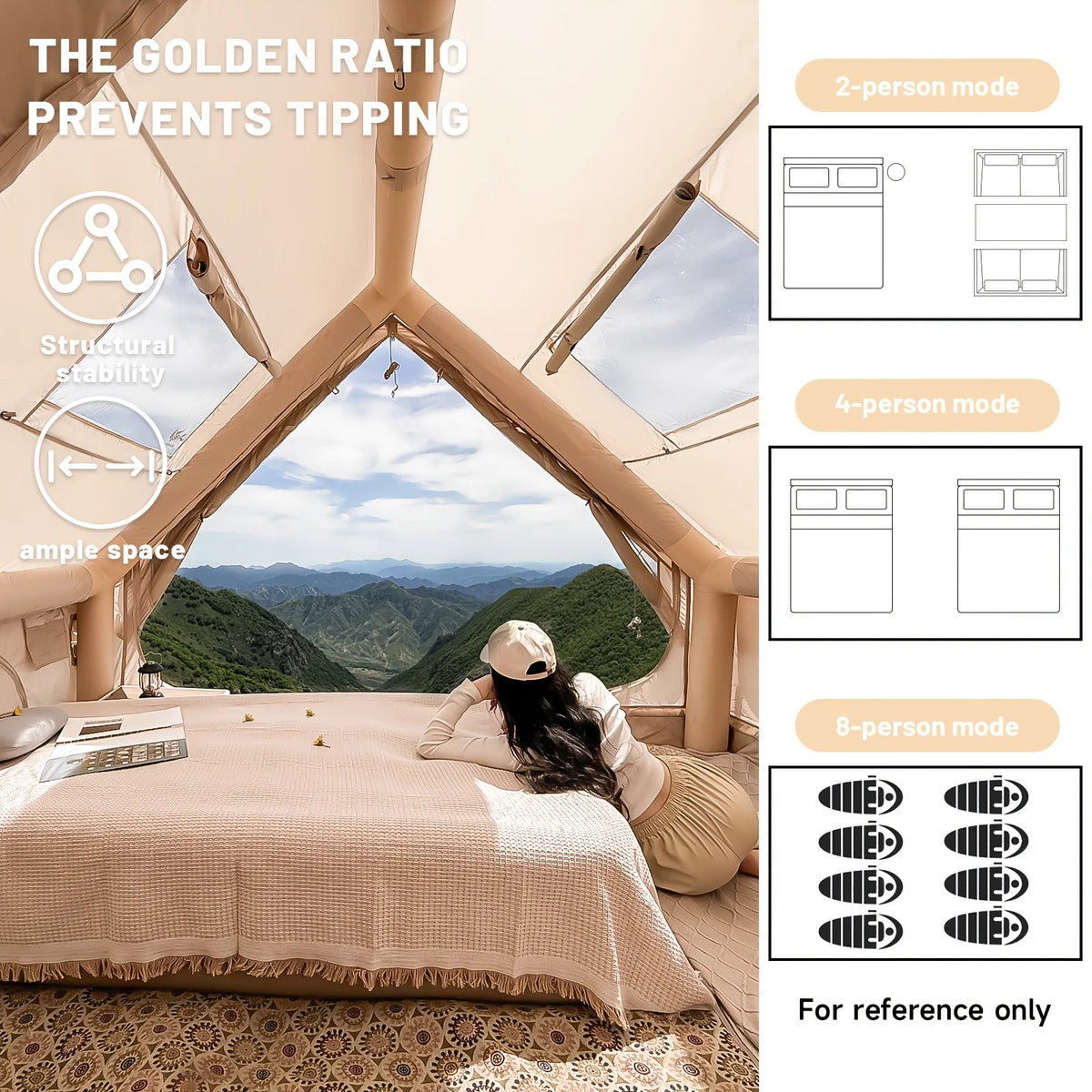 Inflatable Camping Tent With Skylight And Breathable Mesh by S And B Enterprise