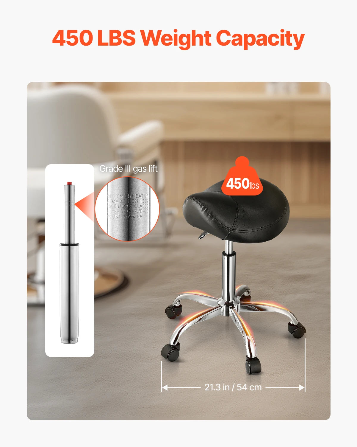 SucceBuy Saddle Stool with Wheel Ergonomic Swivel Chair by S And B Enterprise