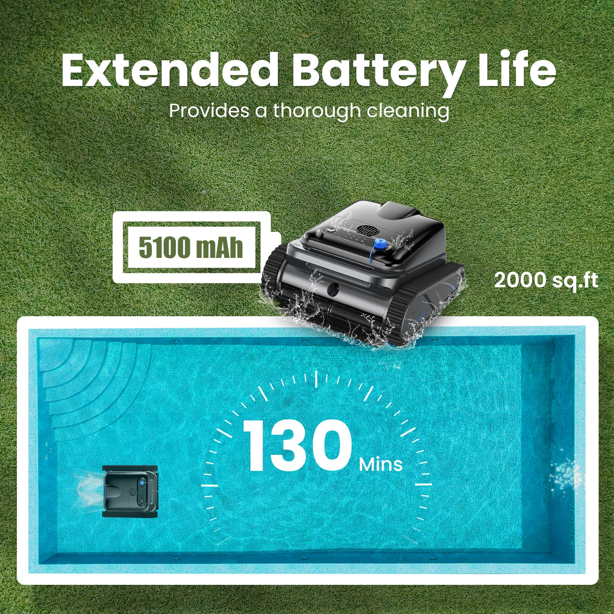 INSE Y50 Auto Pool Cleaner Cordless Robotic 4 Motors by S And B Enterprise