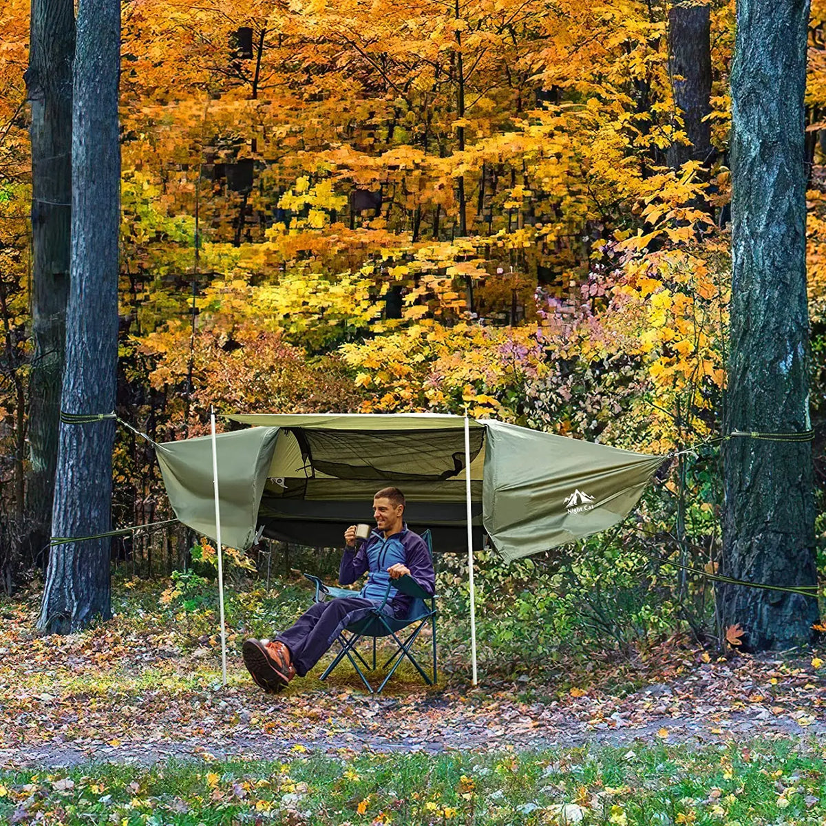 Night Cat Hammock Tent With Mosquito Net Rainfly Storage by S And B Enterprise