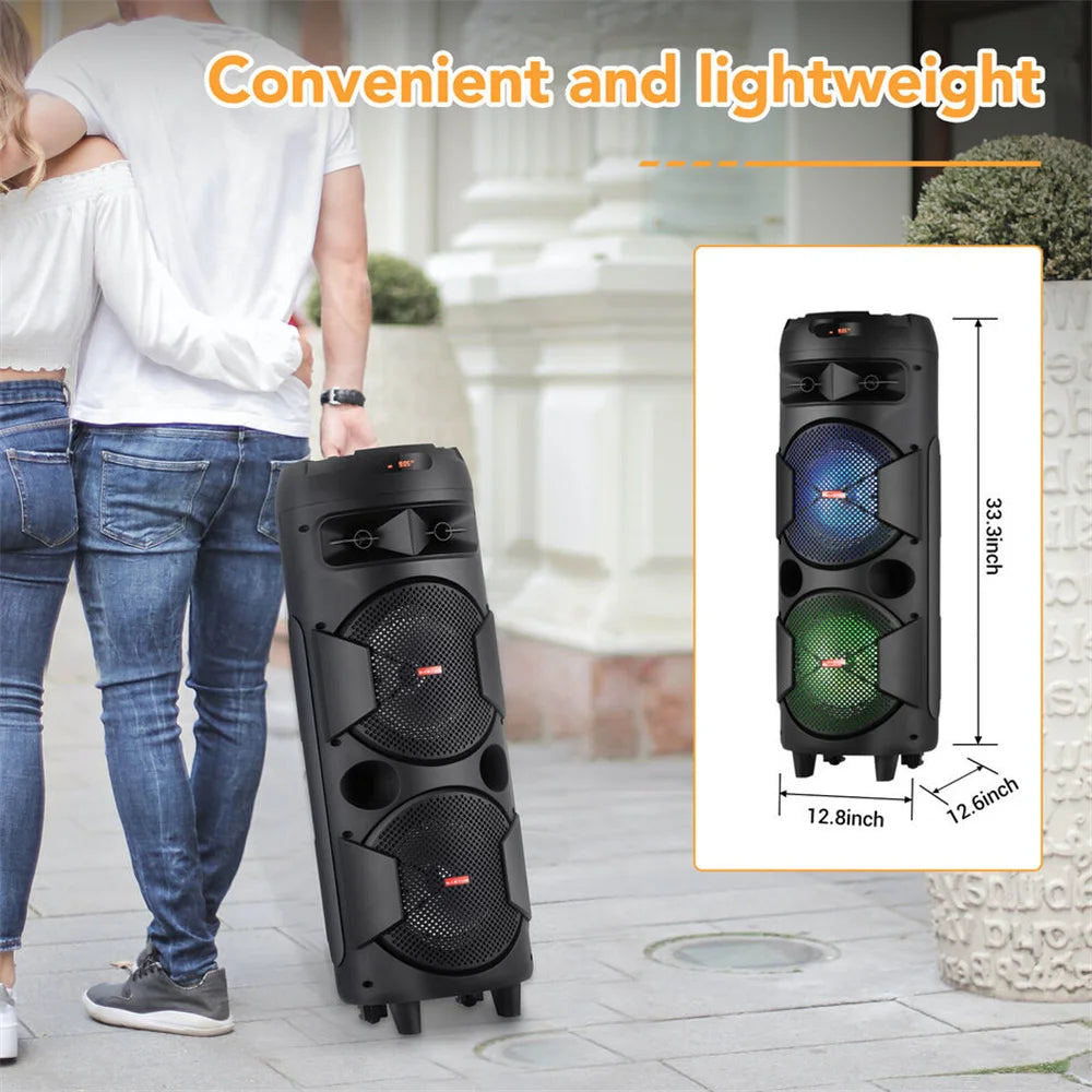CURUK 6000W Portable Bluetooth Speaker With Dual Subwoofer