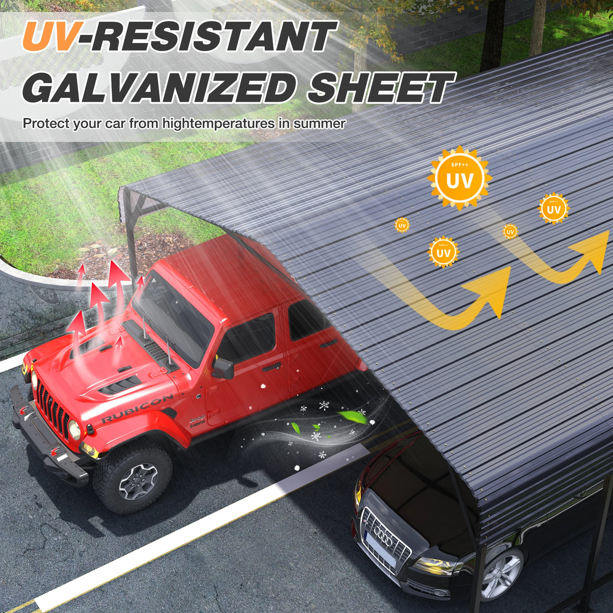 VIWAT Heavy Duty Metal Carport Shelter for Outdoor Use by S And B Enterprise