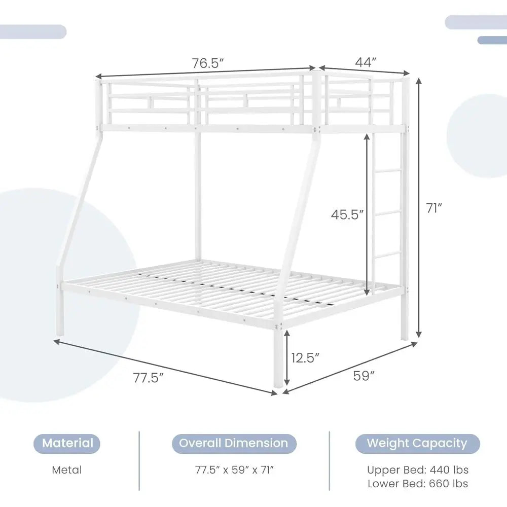 Space Saving Metal Bunk Bed With Ladder And Steel Support by S And B Enterprise