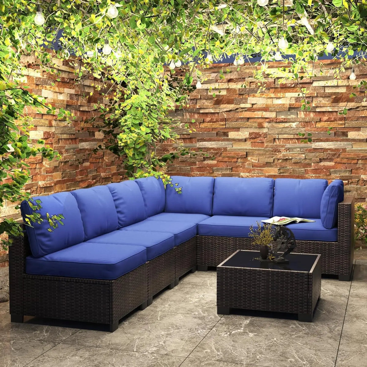 HobbyLane 7 Piece Modular Outdoor Furniture Set PE Rattan Wicker Garden by S And B Enterprise
