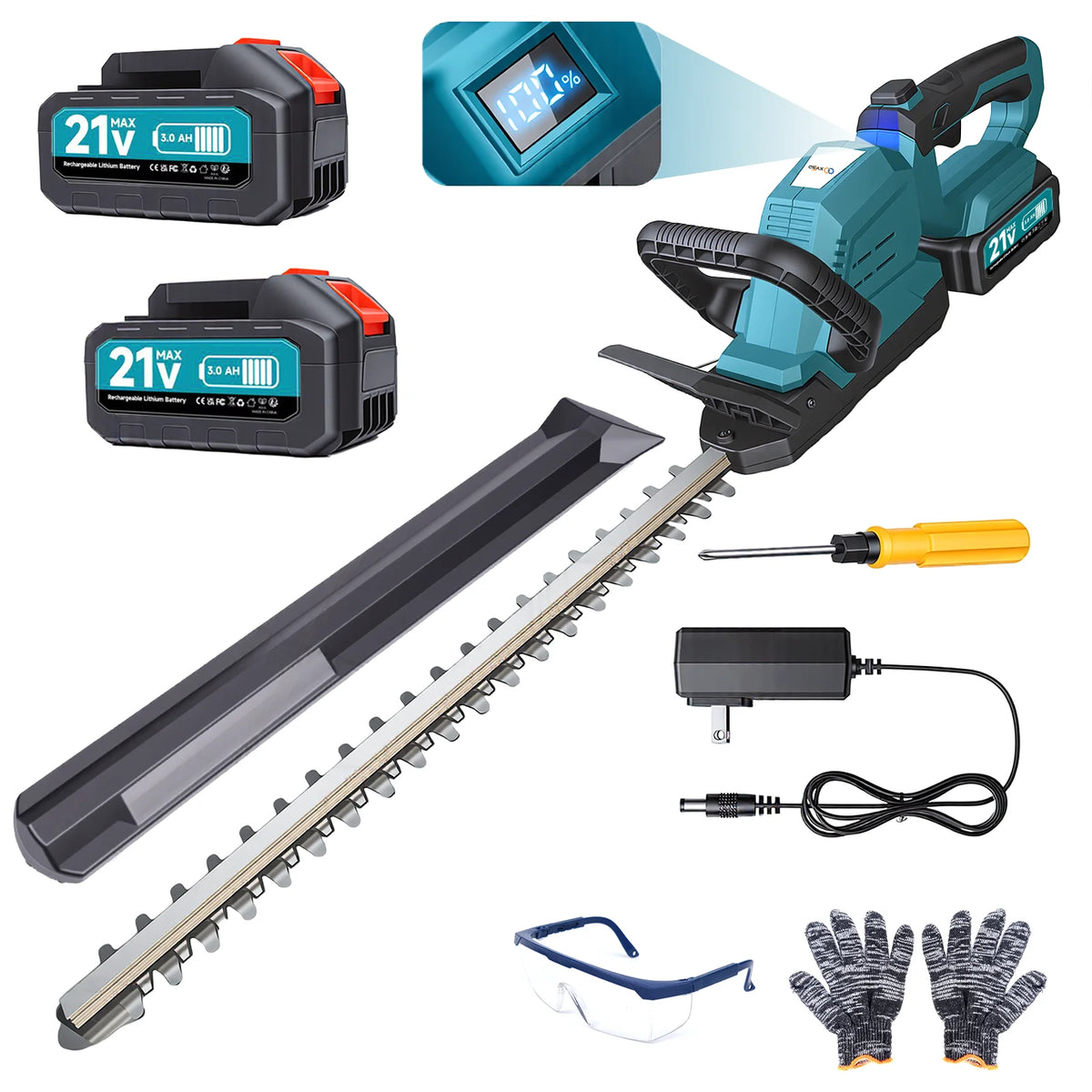Cordless Electric Hedge Trimmer With Battery 2000W 3000RPM by S And B Enterprise