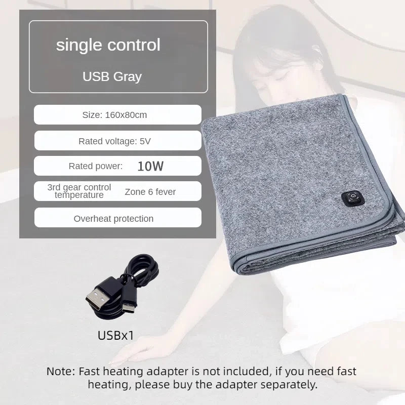DUTRIEUX USB Electric Heating Pad With Thermostat 5V For Outdoor Camping by S And B Enterprise