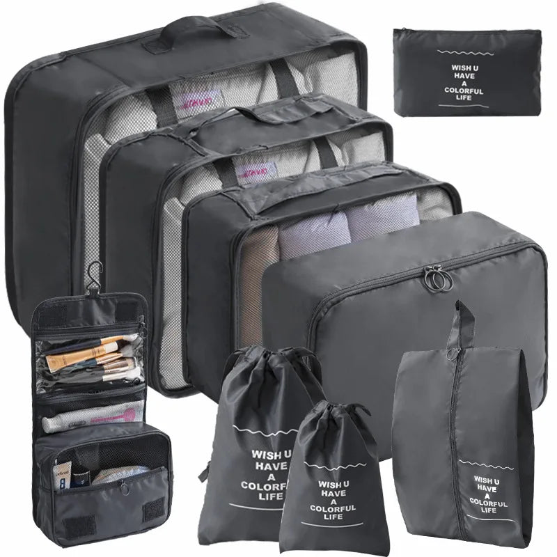 Travel Packing Cube Set 7/8/9 Pcs Polyester Organizer by S And B Enterprise